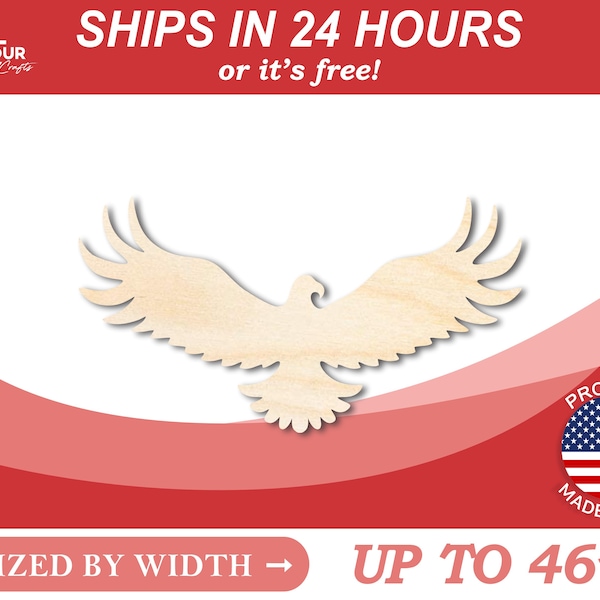 Unfinished Wooden Eagle Shape - Animal - Wildlife - Craft - from 1" up to 46"  DIY