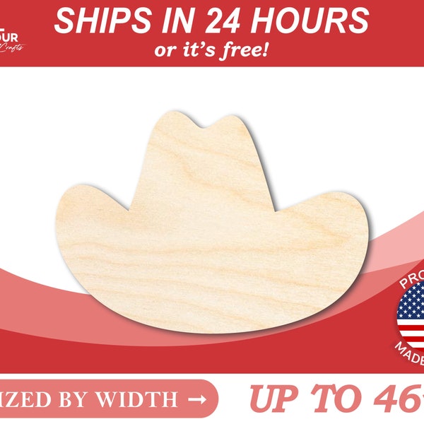 Unfinished Wooden Cowboy Hat Shape - Western - Craft - from 1" up to 46"  DIY