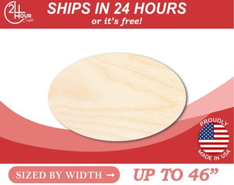 Unfinished Wooden Oval Shape - Craft - from 1" up to 46"  DIY