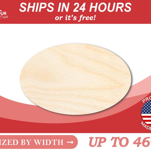 Unfinished Wooden Oval Shape - Craft - from 1" up to 46"  DIY