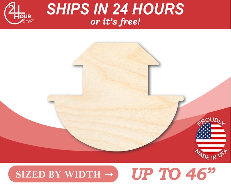 Unfinished Wooden Noah's Ark Shape Craft from 1 up to 46 DIY image 1