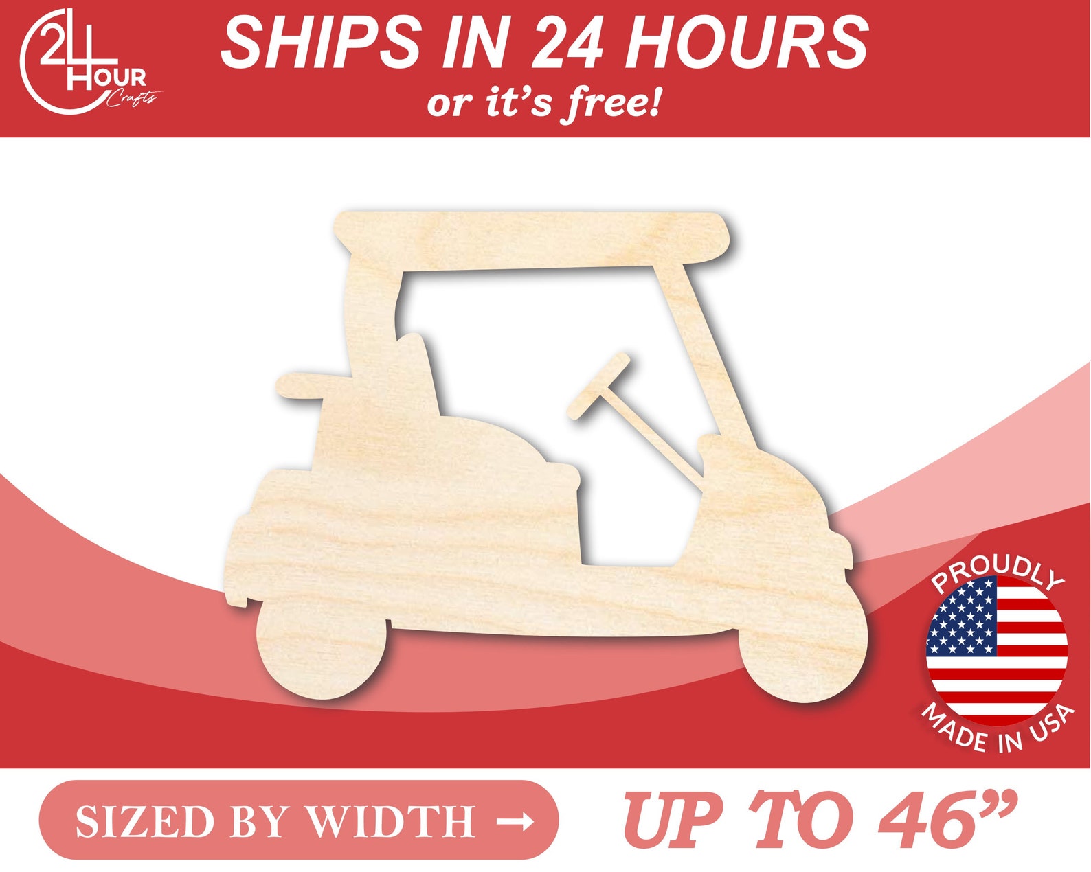 Unfinished Wooden Golf Cart Silhoutte - Craft- From 1" up to 46" DIY - Etsy