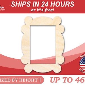 Unfinished Wooden Picture Frame Shape Craft from 1 up to 46 DIY image 1