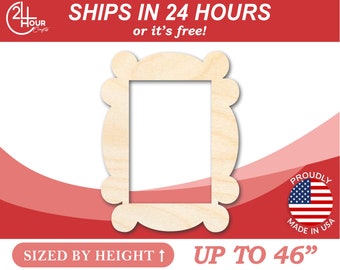 Unfinished Wooden Picture Frame Shape - Craft - from 1" up to 46" DIY