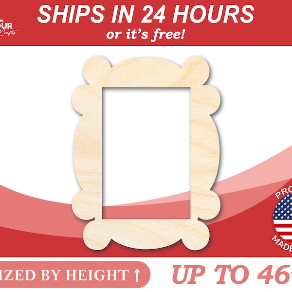 Unfinished Wooden Picture Frame Shape - Craft - from 1" up to 46" DIY