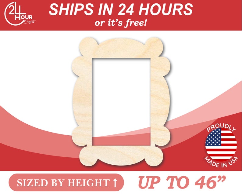 Unfinished Wooden Picture Frame Shape Craft from 1 up to 46 DIY image 1