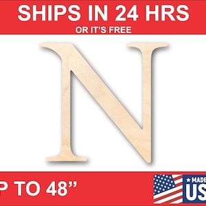 Unfinished Wooden Greek Letter Nu - Greek Life - Sorority - Fraternity - College - Craft - from 1" up to 46"  DIY
