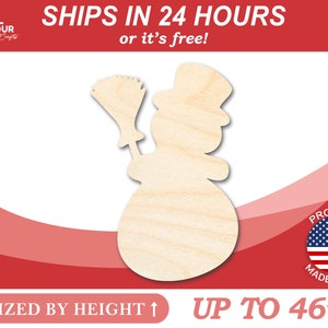 Unfinished Wood Snowman Shape - Winter Craft - from 1" up to 46"