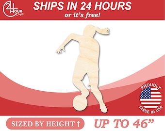 May include: A wooden cutout of a person playing basketball, sized by height up to 46 inches. The cutout is made in the USA and ships in 24 hours or it's free.
