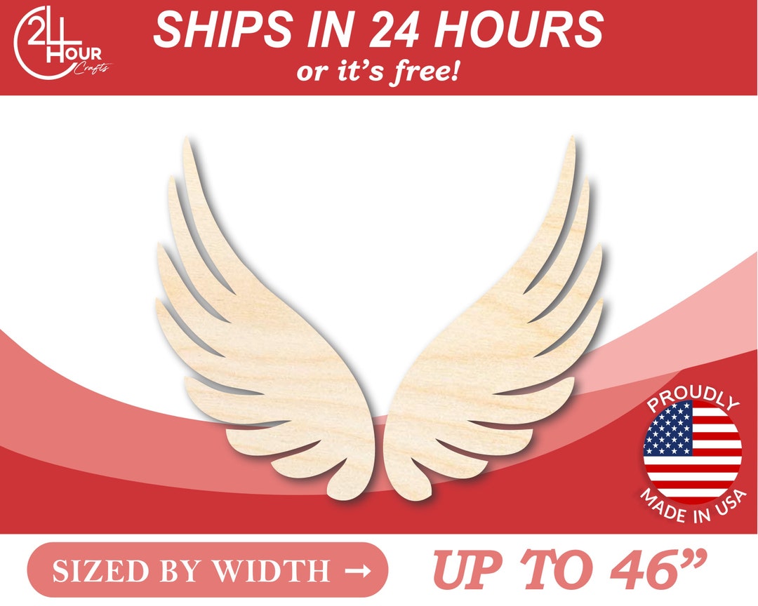 Unfinished Wood Angel Wings Shape Craft From 1 up to 46 Etsy