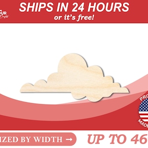 Unfinished Wood Large Cloud Shape - Craft - from 1&quot; up to 46&quot;