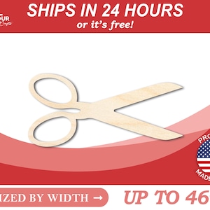 Unfinished Wood Scissors Silhouette - Craft- from 1&quot; up to 46&quot; DIY