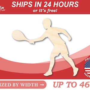 Unfinished Wooden Tennis Shape - Sporting - Craft - from 1" up to 46"  DIY