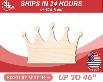 Unfinished Wooden Crown Shape - Pirates - Craft - from 1" up to 46"  DIY