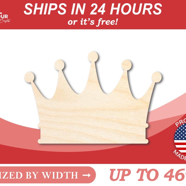 Unfinished Wooden Crown Shape - Pirates - Craft - from 1" up to 46"  DIY