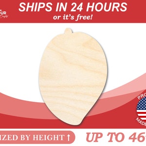 Unfinished Wooden Mango Shape - Fruit - Tropical - Craft- from 1&quot; up to 46&quot;  DIY