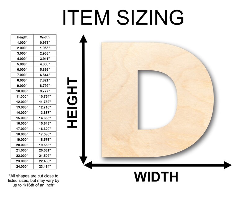 Unfinished Wooden Block Letter D Craft up to 24 DIY - Etsy