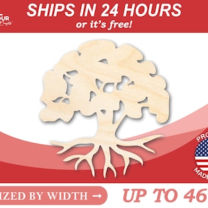 Unfinished Wooden Tree of Life Shape - Nature - Trees - Craft - from 1&quot; up to 46&quot;  DIY