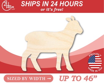 Unfinished Wooden Lamb Sheep Shape - Farm Animal - Craft - from 1" up to 46"  DIY