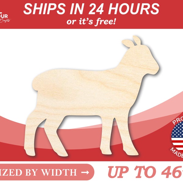 Unfinished Wooden Lamb Sheep Shape - Farm Animal - Craft - from 1" up to 46"  DIY