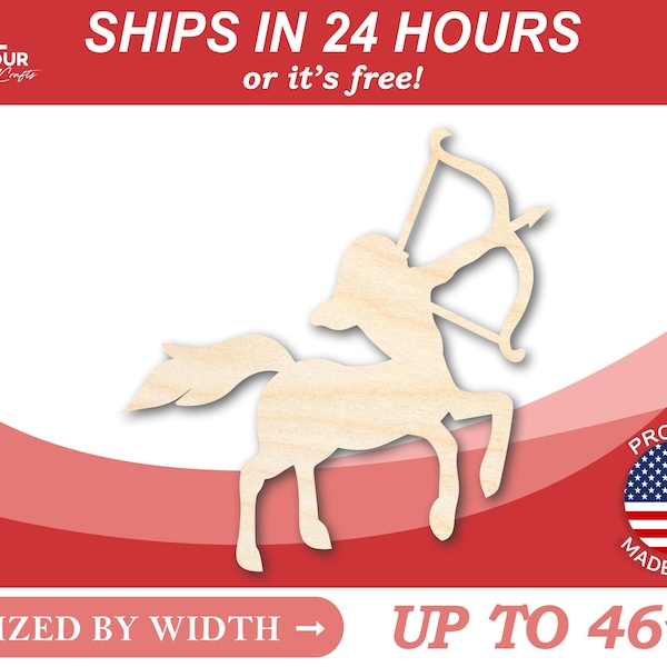 Unfinished Wood Sagittarius Centaur Shape - Zodiac Craft - from 1" up to 46"