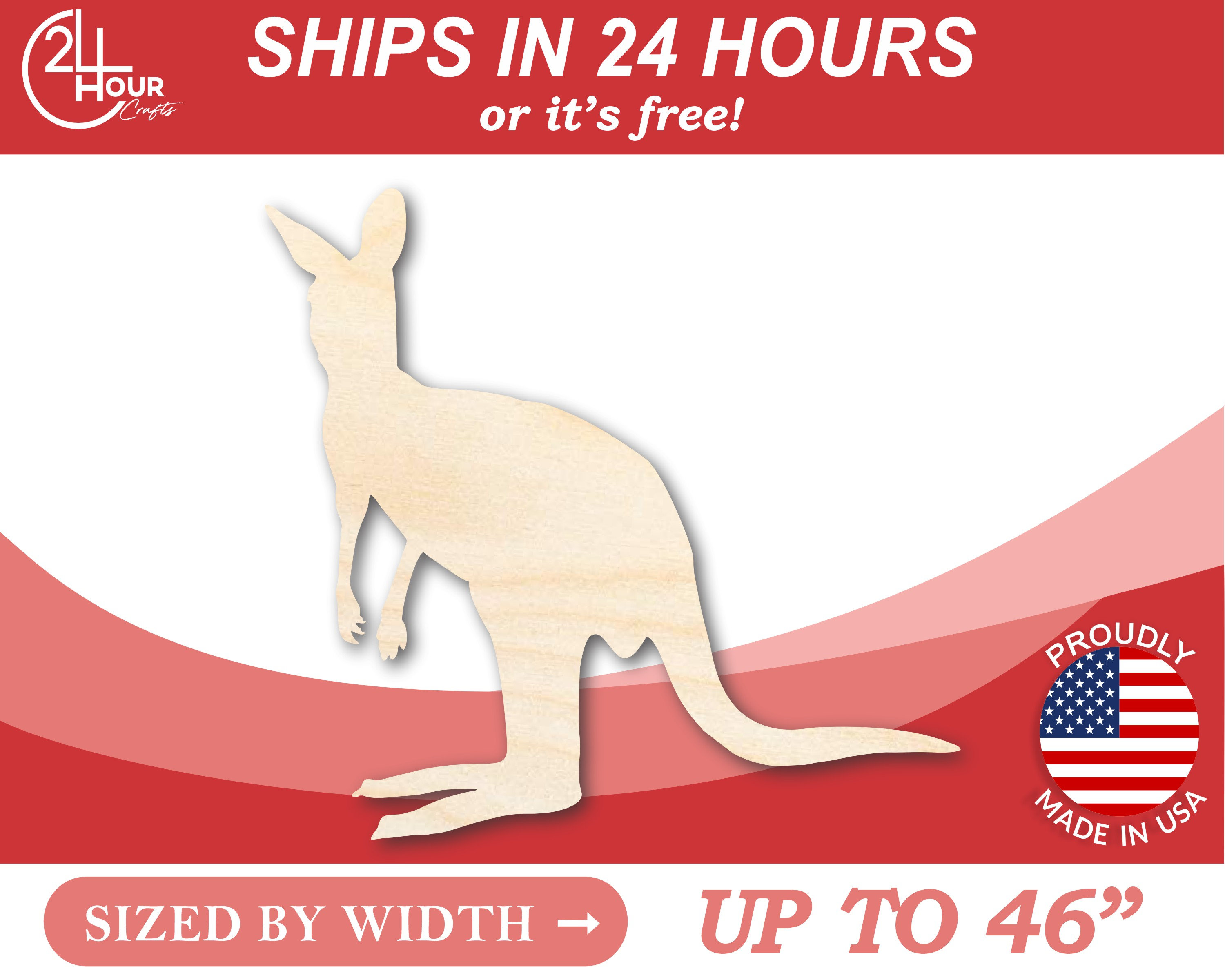 Unfinished Wooden Kangaroo Silhoutte Craft From 1 up to 46 DIY -  Hong  Kong