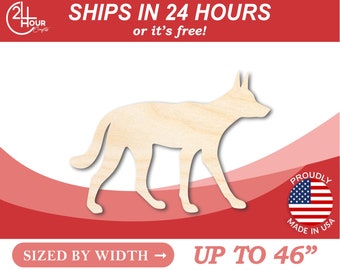 Unfinished Wooden Dingo Shape - Animal - Craft - from 1" up to 46"  DIY