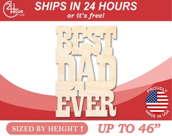 Best Dad Ever Unfinished Wooden Cutout DIY handmade Craft