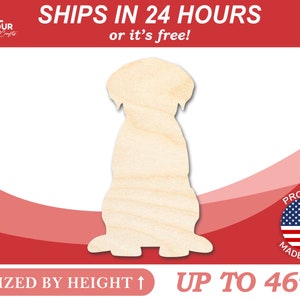 Unfinished Wooden Puppy Dog Shape - Craft - from 1&quot; up to 46&quot; DIY