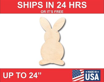 Unfinished Wooden Easter Bunny Silhoutte - Craft- up to 24" DIY