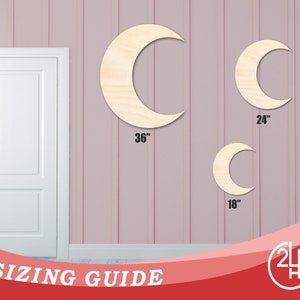 Bigger Better | Unfinished Wood Crescent Moon Shape | DIY Craft Cutout | image 2