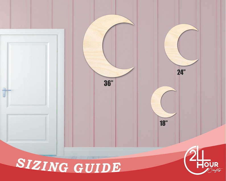 Bigger Better | Unfinished Wood Crescent Moon Shape | DIY Craft Cutout | image 2