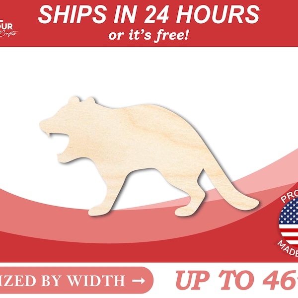 Unfinished Wooden Tasmanian Devil Shape - Animal - Craft - from 1" up to 46"  DIY