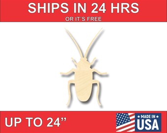 Unfinished Wooden Cockroach Shape Craft Supply **Bulk Pricing Available**  SHIPS FAST*thicknesses are NOMINAL*