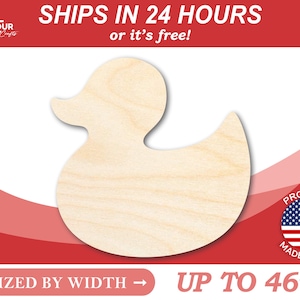 Unfinished Wooden Rubber Duck Shape - Bath Time - Nursery Decor - Craft- from 1" up to 46"  DIY
