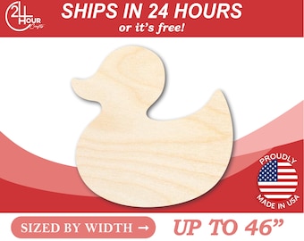 Unfinished Wooden Rubber Duck Shape - Bath Time - Nursery Decor - Craft- from 1" up to 46"  DIY