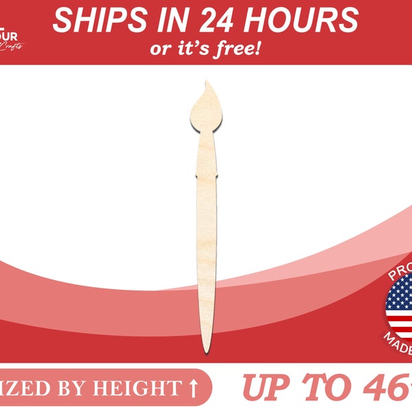 Unfinished Wooden Artist Paint Brush Shape - Craft - from 1" up to 46"  DIY