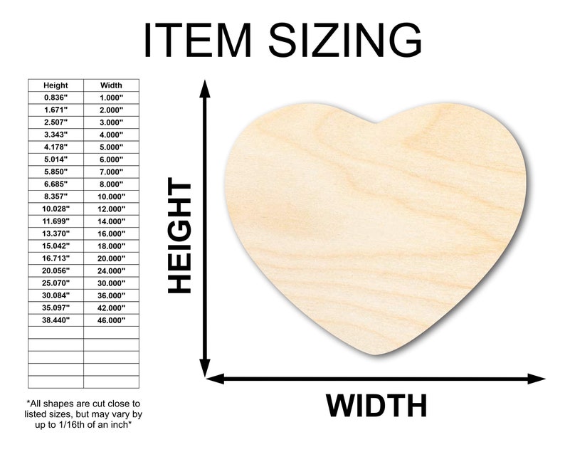 Unfinished Wood Marshmallow Heart Silhouette - Craft - up to 36" DIY