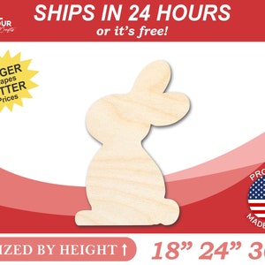 Bigger Better | Unfinished Wood Easter Bunny Shape | DIY Craft Cutout |