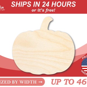 Unfinished Wooden Pumpkin Shape - Fall - Halloween - Patch - Craft - from 1&quot; up to 46&quot;  DIY