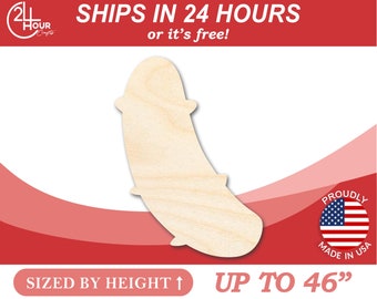 Unfinished Wooden Pickle Shape - Craft - from 1" up to 46" DIY