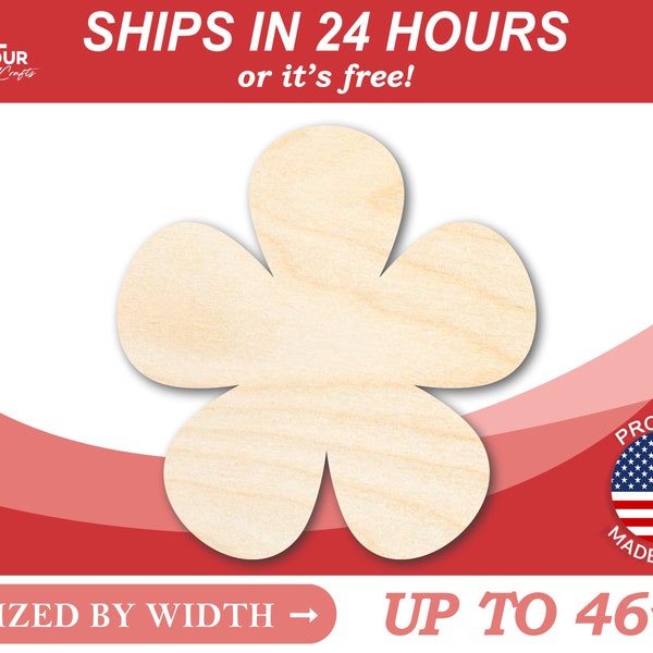 Unfinished Wooden Flower Shape  - Spring - Craft - from 1" up to 46"  DIY