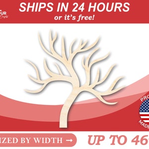 Unfinished Wooden Tree No Leaves Shape - Fall - Winter - Craft - from 1" up to 46"  DIY