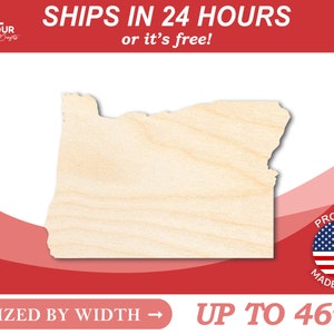Unfinished Wooden Oregon Shape - State - Craft - from 1" up to 46"  DIY