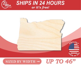 Unfinished Wooden Oregon Shape - State - Craft - from 1" up to 46"  DIY