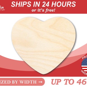 Unfinished Wood Marshmallow Heart Silhouette Craft up to 36 DIY image 1