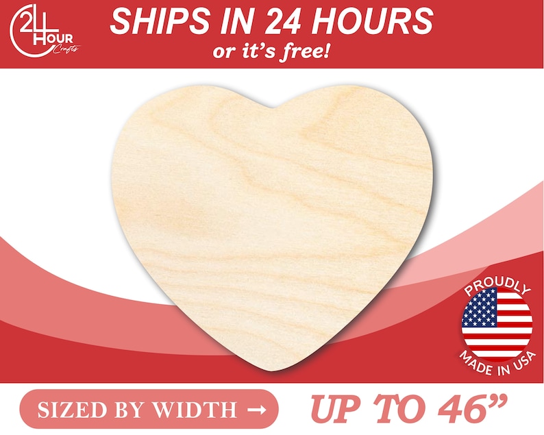 Unfinished Wood Marshmallow Heart Silhouette Craft up to 36 DIY image 1