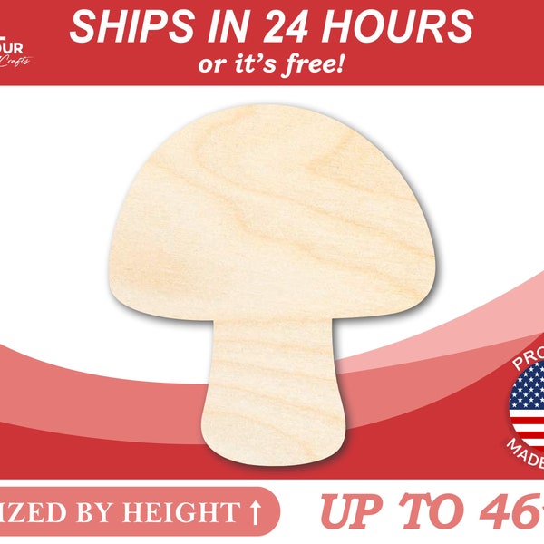 Unfinished Wooden Mushroom Shape - Craft - from 1" up to 46" DIY
