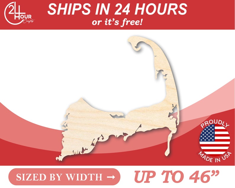 Unfinished Wooden Cape Cod Shape Craft up to 36 DIY Etsy