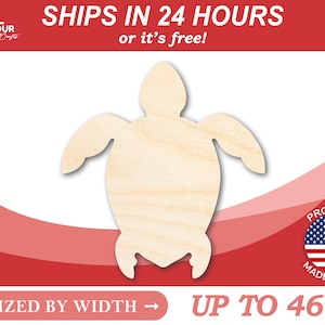 Unfinished Wooden Turtle Shape - Craft - from 1&quot; up to 46&quot; DIY